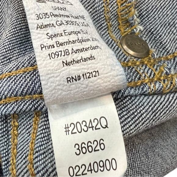 SPANX Dark Wash High Rise Pull-On Skinny Ankle Jeans 1X Petite - Picture 7 of 11